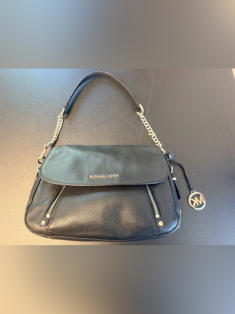 Black Michael Kors bag w/silver accents